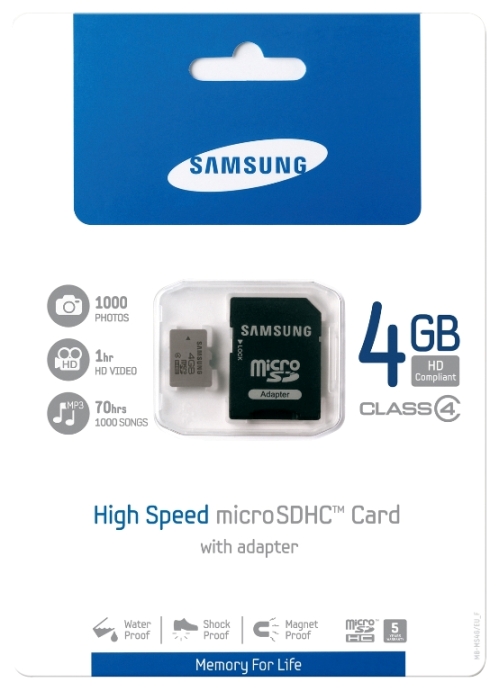  TransFlash MicroSD 4GB  Samsung Class 4 + ...