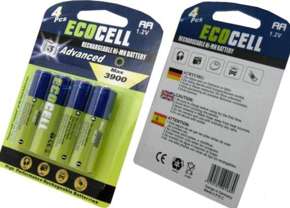 EcoCell MAX3900 Ni-MH Akku AA 4er Blister SOFORT VERFGBAR