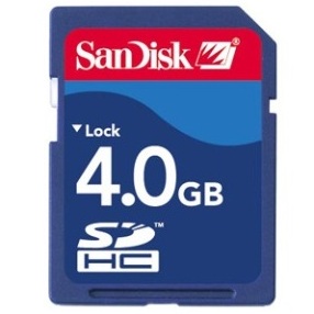  SanDisk SDHC 4GB /Bulk Blue Card