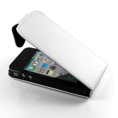  TECHNAXX iPhone 4 Leather Case Flap Blanc