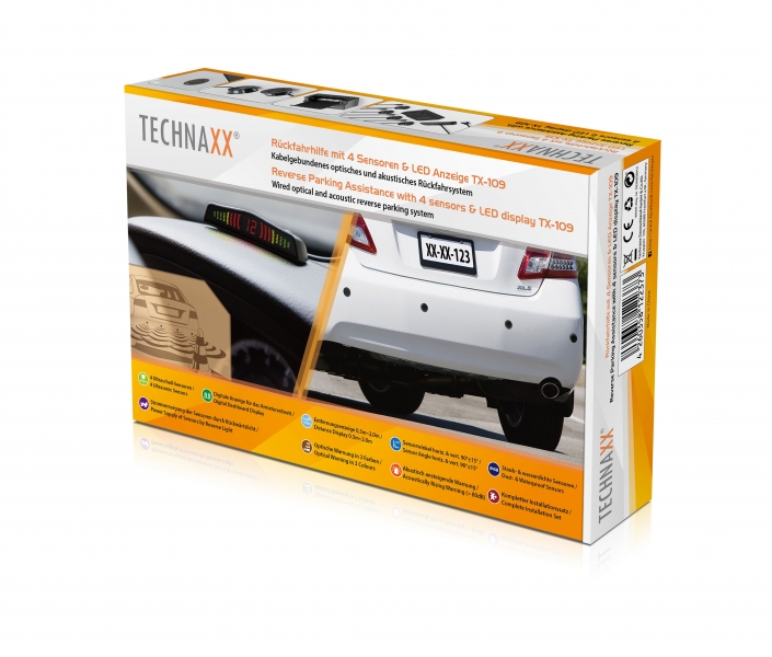LED-Anzeige TECHNAXX Rückfahrhilfe mit 4 Sensoren
